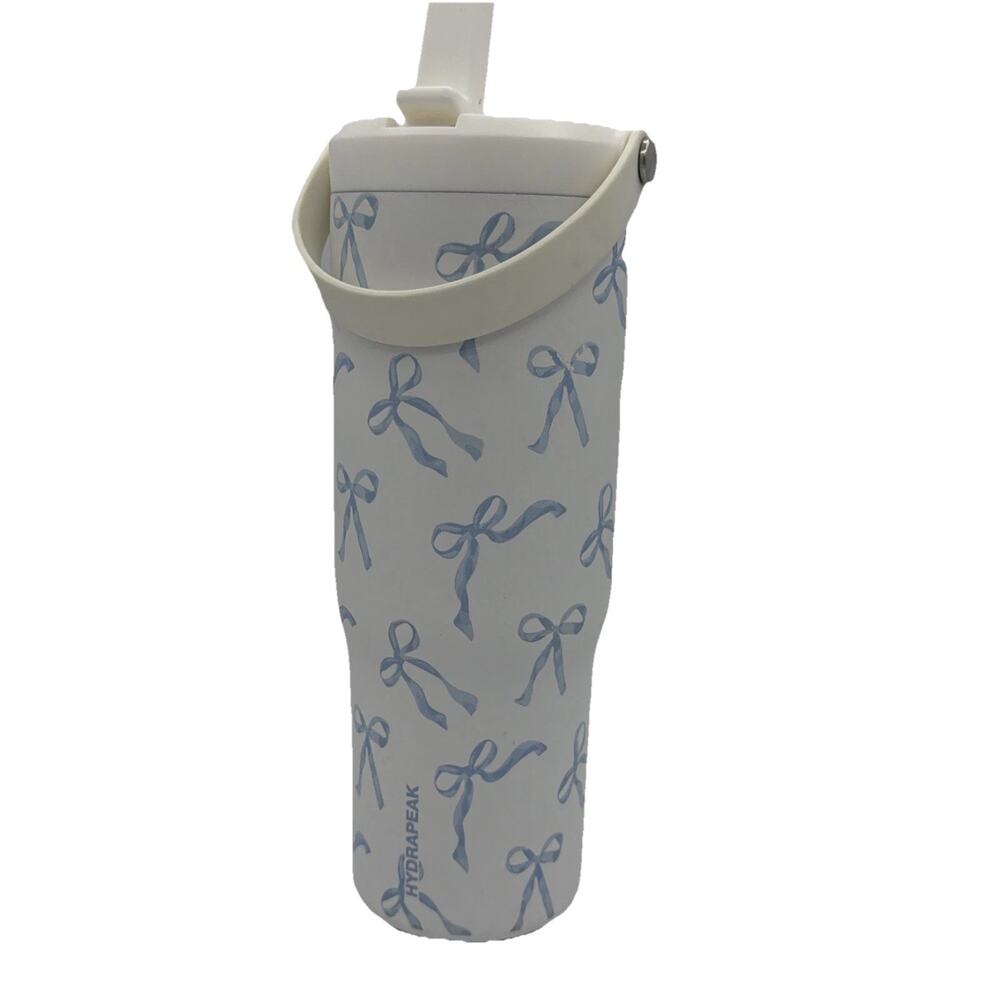 Hydrapeak Artisan Collection Blue Bow & Polka Dot Tumbler Water Bottle 32oz